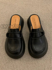 Hnewly - Round-Toe Loafers Platform Shoes Slippers&Mules Black / Us 6 | Eu 36 2/3 Uk 4 Cn