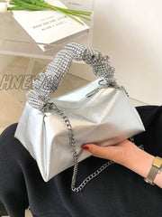 Hnewly - Sequin Decor Handle Chain Satchel Bag Women Satchels Women-Satchels