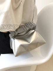 Hnewly - Sequin Decor Handle Chain Satchel Bag Women Satchels Women-Satchels