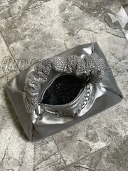 Hnewly - Sequin Decor Handle Chain Satchel Bag Women Satchels Women-Satchels