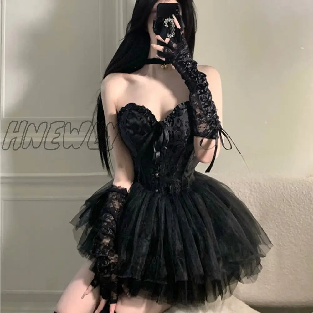 Hnewly Sexy Bunny Angel Halloween Costumes Women V-Neck Camisole Crop Tops Mesh A-Skirt Suit Fairy