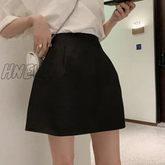 Hnewly Sexy High Waist Wild Faldas Jupe Short Puffy Pocket Black Skirts For Women Y2K White Casual