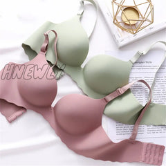 Hnewly Sexy One-Piece Bra Women Wireless Breathable Underwear Gather Push Up Simple Lingerie