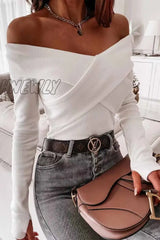 Hnewly - Sexy V-Neck Strapless Striped Tie Tops(3 Colors) Tops