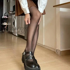 Hnewly Sexy Women’s Pantyhose Tights Elastic Fake Translucent Anti-Stripping Sunscreen Breathable