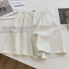 Hnewly Shorts Women Loose L-4Xl Students Trouser Simple Soft Daily Solid Fashion Designer Leisure