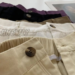 Hnewly Shorts Women Loose L-4Xl Students Trouser Simple Soft Daily Solid Fashion Designer Leisure