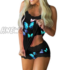 Hnewly Silk Pajamas For Women Pyjama Sets 2 Piece Lace Underwear Summer Pijama Suits Shorts Breve