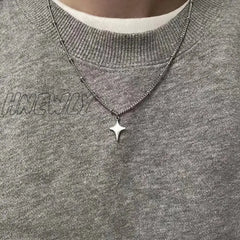 Hnewly Simple Trendy Star Hollow Choker Necklace Pendant Neck Jewelry Accessories Women Men’s