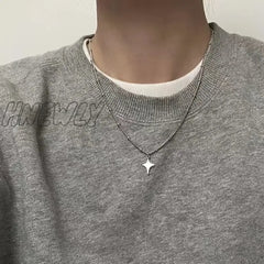 Hnewly Simple Trendy Star Hollow Choker Necklace Pendant Neck Jewelry Accessories Women Men’s