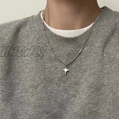 Hnewly Simple Trendy Star Hollow Choker Necklace Pendant Neck Jewelry Accessories Women Men’s