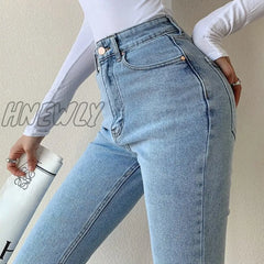 Hnewly Skinny Bell Bottom Jeans High Waist Stretch Straight Slim Fit Flared Denim Pants Fashion