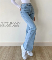 Hnewly Skinny Bell Bottom Jeans High Waist Stretch Straight Slim Fit Flared Denim Pants Fashion