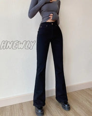 Hnewly Skinny Bell Bottom Jeans High Waist Stretch Straight Slim Fit Flared Denim Pants Fashion