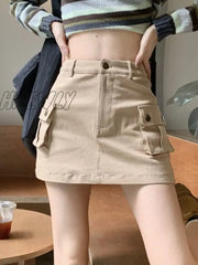 Hnewly Skirts Women Retro Slim Sexy Design Simple Pure Ulzzang All-Match Daily Streetwear Popular