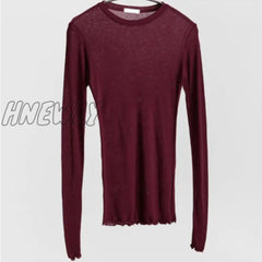 Hnewly Slim High Quality Plain T Shirt Women Cotton Elastic Basic T - Shirts Female Casual Tops