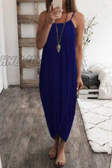 Hnewly - Solid Color Knitted Loose And Irregular Midi Dress(3 Colors) S / Blue Dresses/Midi Dresses