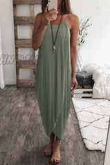 Hnewly - Solid Color Knitted Loose And Irregular Midi Dress(3 Colors) S / Pea Green Dresses/Midi