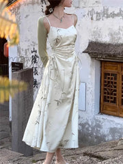 Hnewly Spaghetti Strap Dress Women Summer New Sexy Evening Party Prom Elegant Holiday Fashion