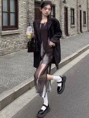 Hnewly Spaghetti Strap Dresses Women Vintage Party Sexy Slim Personality Stylish Summer Streetwear