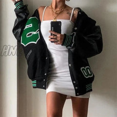 Hnewly Spring And Autumn Vibe Style Baseball Uniform New Bomber Jacket For Women Fashion Retro