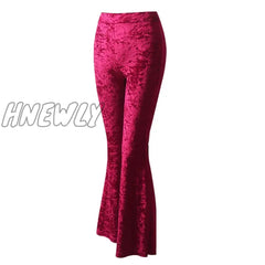 Hnewly Spring Autumn Sexy High Waist Women Black Corduroy Flare Pants Fashion Street Female Button