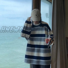 Hnewly Spring Autumn Striped Hoodies Women Fashion Long Sleeve Hoodie Sweatshirt Harajuku Jumper
