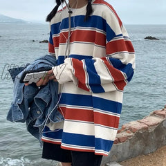 Hnewly Spring Autumn Striped Hoodies Women Fashion Long Sleeve Hoodie Sweatshirt Harajuku Jumper