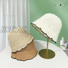 Hnewly Spring Summer Bucket Hats For Women Luxury Brand Designer Panama Caps Ladies Beach Hat Bob