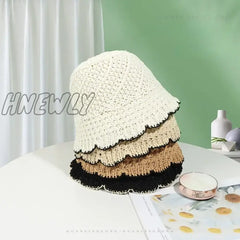 Hnewly Spring Summer Bucket Hats For Women Luxury Brand Designer Panama Caps Ladies Beach Hat Bob