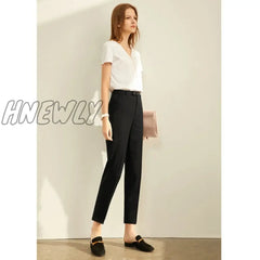 Hnewly Spring Summer Pants Female Office Lady Solid High Waist Trousers Fashion Straight Suit For