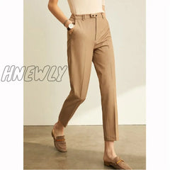 Hnewly Spring Summer Pants Female Office Lady Solid High Waist Trousers Fashion Straight Suit For