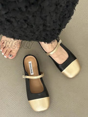 Hnewly - Square-Toe Slippers&Mules Black / Us 7.5 | Eu 38 Uk 5| Cn