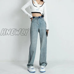 Hnewly Straight Leg Jeans Womenâs Spring And Summer Thin 2024 New High Waist Loose Wide Pants