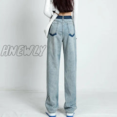 Hnewly Straight Leg Jeans Womenâs Spring And Summer Thin 2024 New High Waist Loose Wide Pants