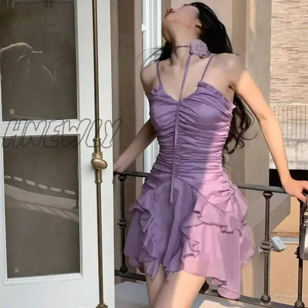 Hnewly Strap Dress For Women Summer New Design Sense Chiffon Holiday Fairy Birthday With Waist Wrap