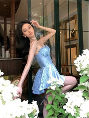 Hnewly Strapless High-Waist Short Mini Dress Corset Vestidos De Fiesta Robe Sexy Femme Pink