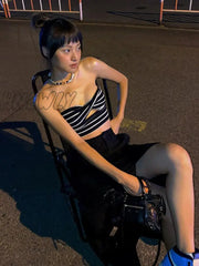 Hnewly Strapless Tube Tops Sexy Sweetheart Neck Ribbed Knit Tanks Top Twisted Knot Front Sleeveless