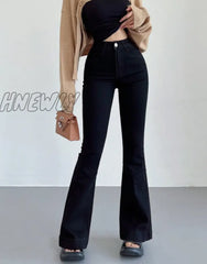 Hnewly Stretch Jeans Flared Trousers Women’s Pants Y2K Fashion High Waist Vintage Casual Baggy