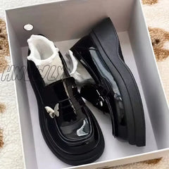 Hnewly Summer Fashion New Casual Popular Butterfly Round Head Solid Color Thick Bottom Walking