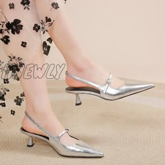 Summer Low Sandals Woman Leather Suit Female Beige Womens Shoes High Heels Low-Heeled Black Comfort