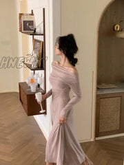 Hnewly Summer Spring New Elegant Long Sleeve Off Shoulder Dress Women Sexy Party Lady Fashion