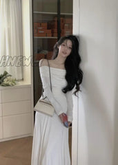 Hnewly Summer Spring New Elegant Long Sleeve Off Shoulder Dress Women Sexy Party Lady Fashion
