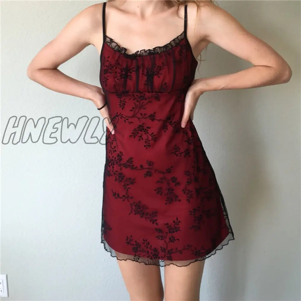 Hnewly Summer Women Spaghetti Strap Mini Dress Ruffle Sleeveless Slim Fit Floral Print Wrap
