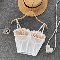 Hnewly Tops For Women Sexy Crop Off Shoulder Spaghetti Strap Tanke Top Solid Color Camis Woman