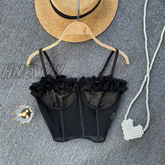 Hnewly Tops For Women Sexy Crop Off Shoulder Spaghetti Strap Tanke Top Solid Color Camis Woman