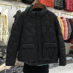 Hnewly Ultra Light Down Jacket Women Winter Stand Collar Feather Puffer Coat 90% White Duck Parkas