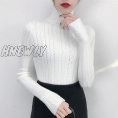 Hnewly Underwear Woman Autumn And Winter New Sweater Slim Bottom Shirt Long Sleeve Tight Knitted