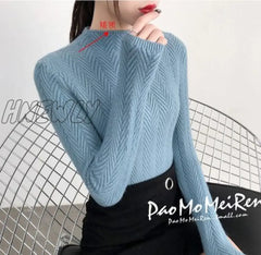 Hnewly Underwear Woman Autumn And Winter New Sweater Slim Bottom Shirt Long Sleeve Tight Knitted