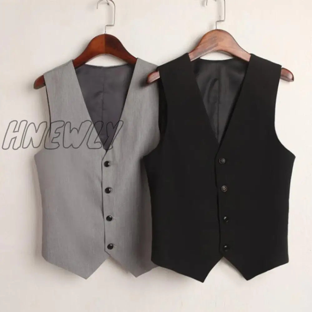Hnewly V-Neck Vest Women Thin Loose Waistcoat Single Breasted Sleeveless Blazer Female Slim Short